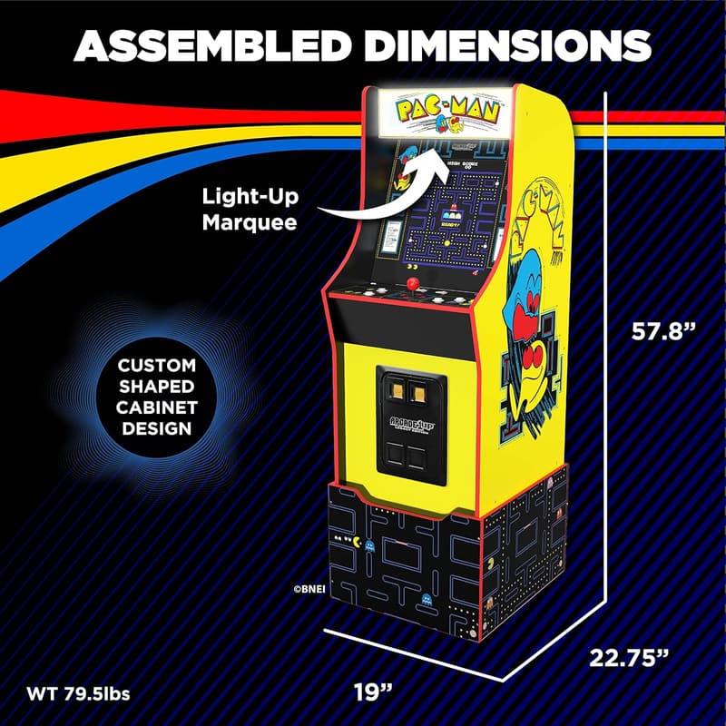 Pac-Man Legacy Edition Arcade Machine with Riser & Light-Up Marquee