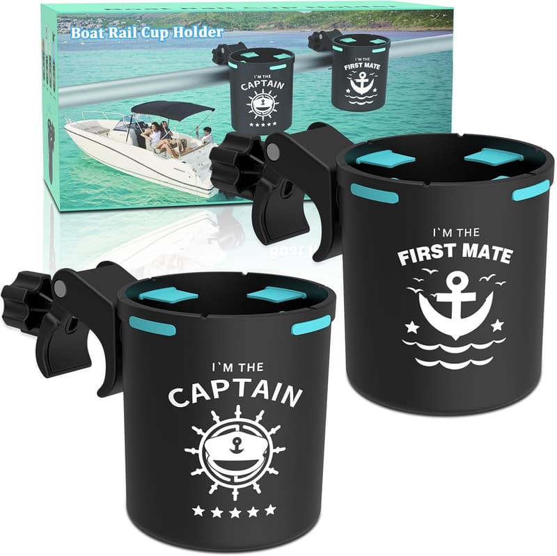 Boat Rail Cup Holder for Bimini Top - No Drill Installation