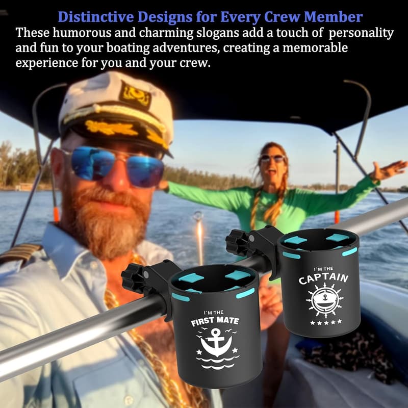 Boat Rail Cup Holder for Bimini Top - No Drill Installation