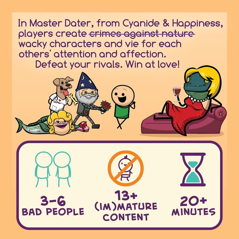 Master Dater Party Game for 3-8 Players - Fun Card Game