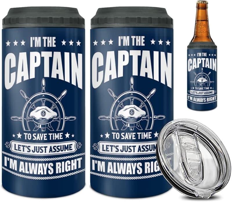 Captain 4-in-1 Tumbler Cooler - Stainless Steel Boater Gift
