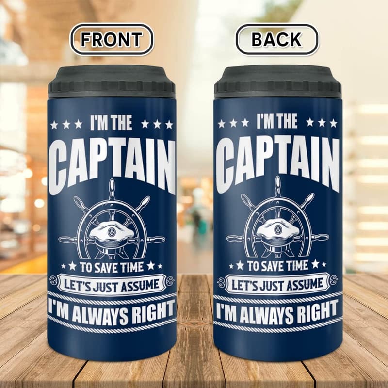 Captain 4-in-1 Tumbler Cooler - Stainless Steel Boater Gift
