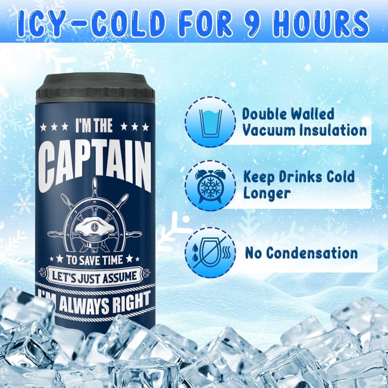 Captain 4-in-1 Tumbler Cooler - Stainless Steel Boater Gift