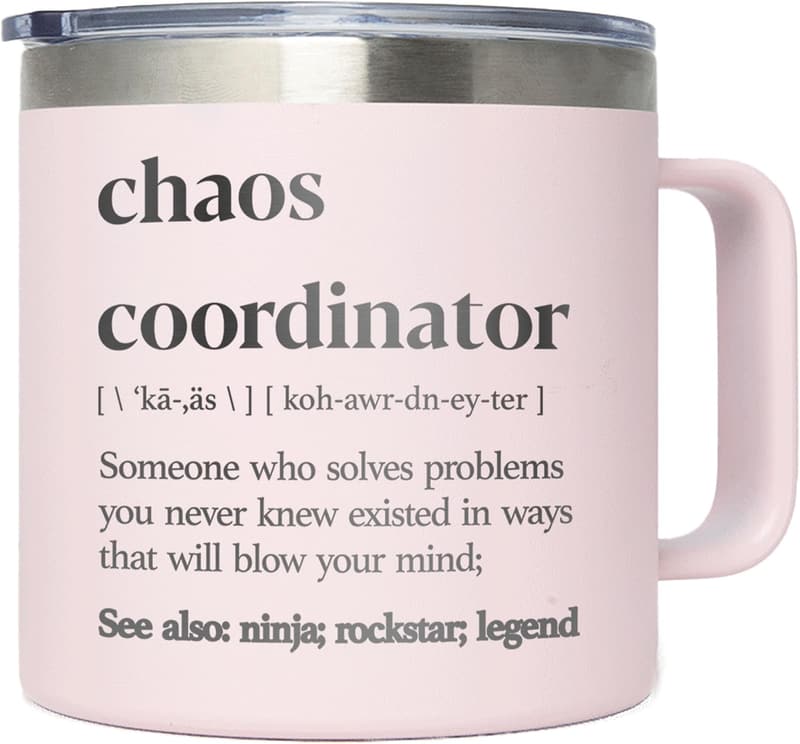Chaos Coordinator 14 oz Purple Tumbler Mug for Women