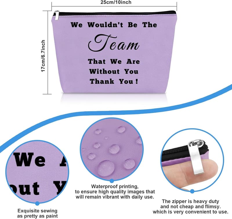 Leader Appreciation Cosmetic Bag for Women - Purple Thank You Gift