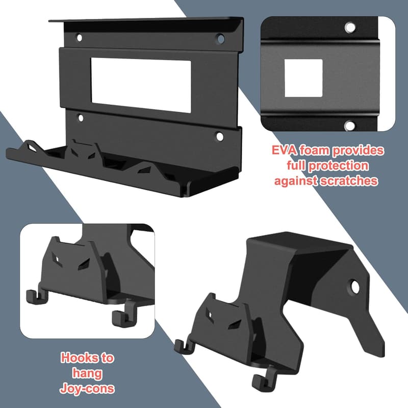 Nintendo Switch Wall Mount - Steel Console Holder for TV