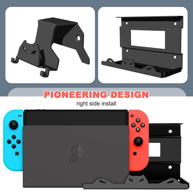 Nintendo Switch Wall Mount - Steel Console Holder for TV
