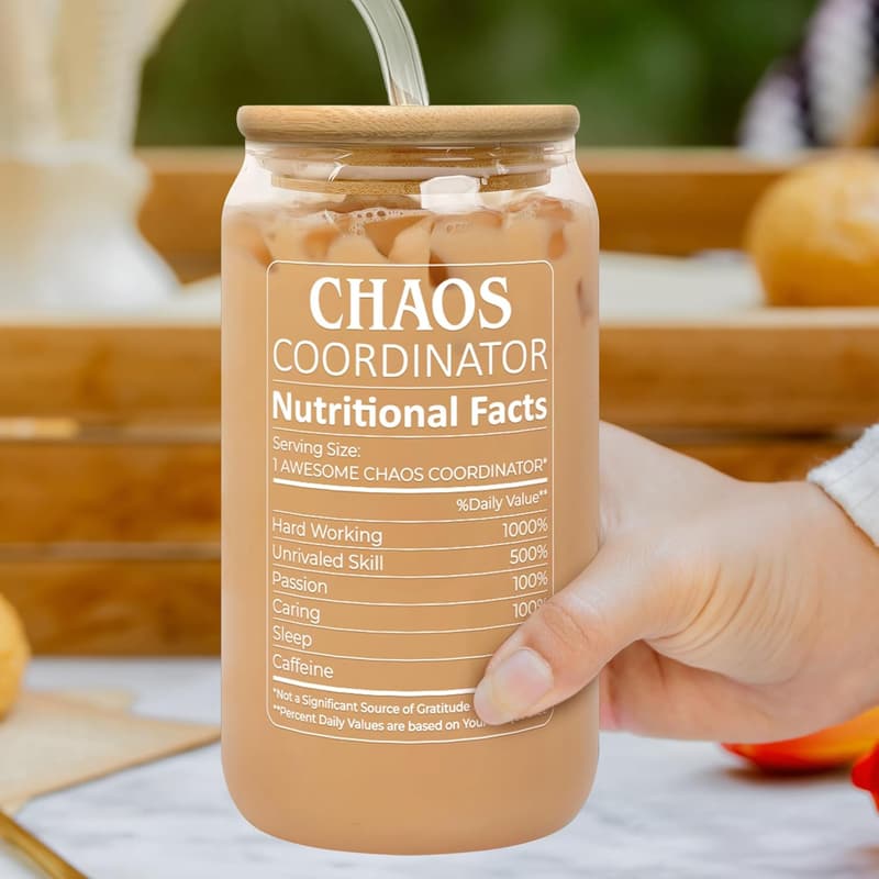 Administrative Professional Day 16 Oz Can Glass - Chaos Coordinator Gift