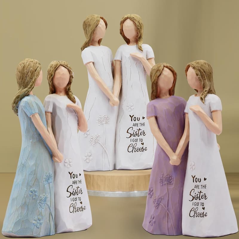 Friendship Birthday Gift - Hand-Painted Figure for Women