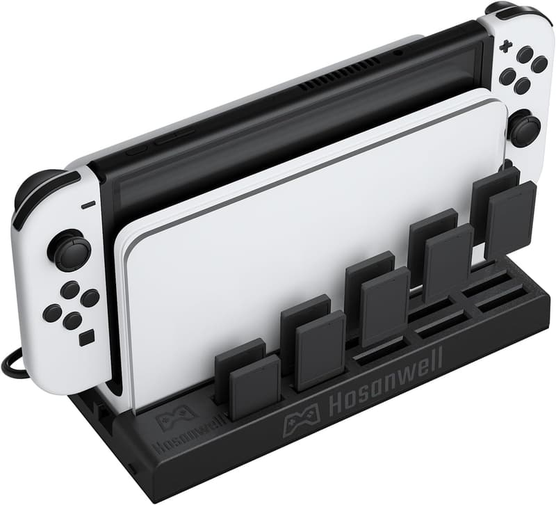 RGB Wall Mount for Switch with Hooks & Game Slots - Black