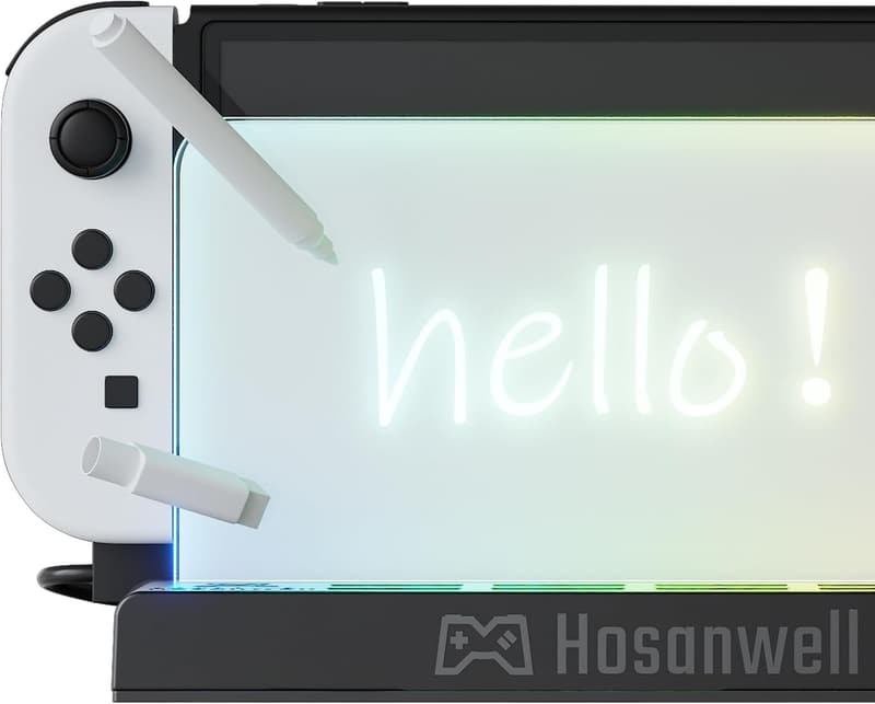 RGB Wall Mount for Switch with Hooks & Game Slots - Black
