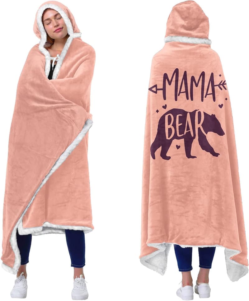 Birthday Gift: Pink Wearable Blanket Hoodie for Mom