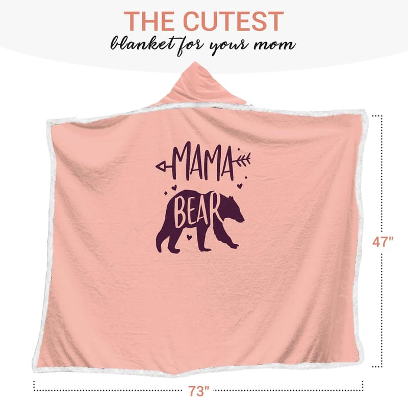Birthday Gift: Pink Wearable Blanket Hoodie for Mom