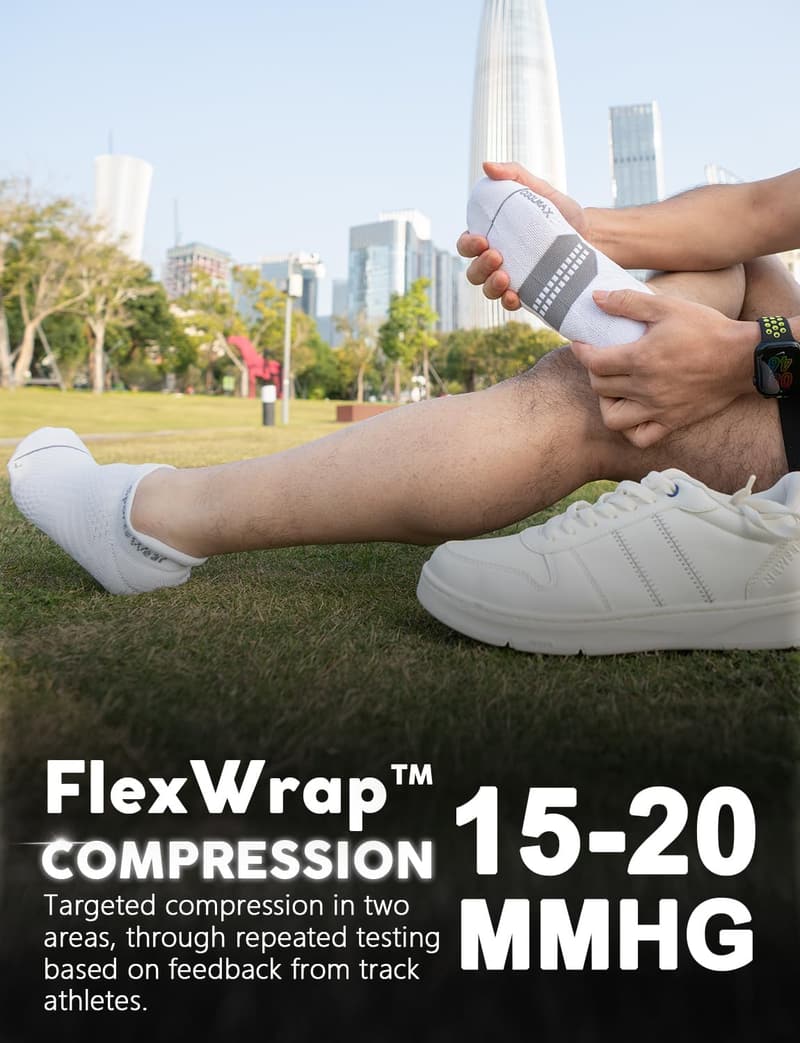 Coolmax Bamboo Viscose Compression No-Show Running Socks