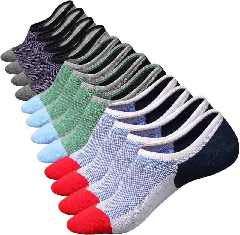 Men's Anti-Skid Cotton No Show Ankle Socks - Casual