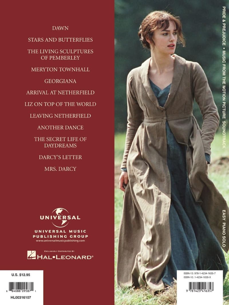 Pride and Prejudice Easy Piano Songbook for Beginners