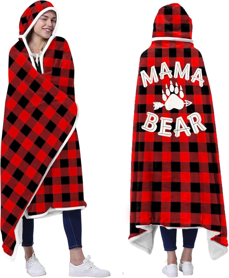 Birthday Gift for Mom - Mama Bear Wearable Blanket Hoodie