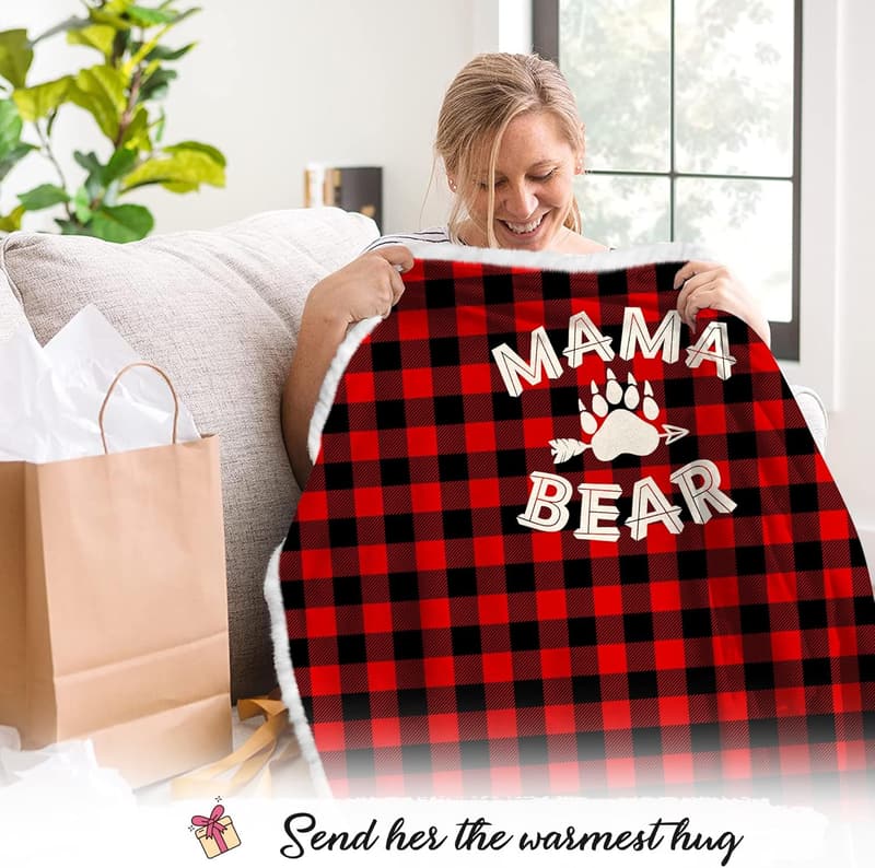 Birthday Gift for Mom - Mama Bear Wearable Blanket Hoodie