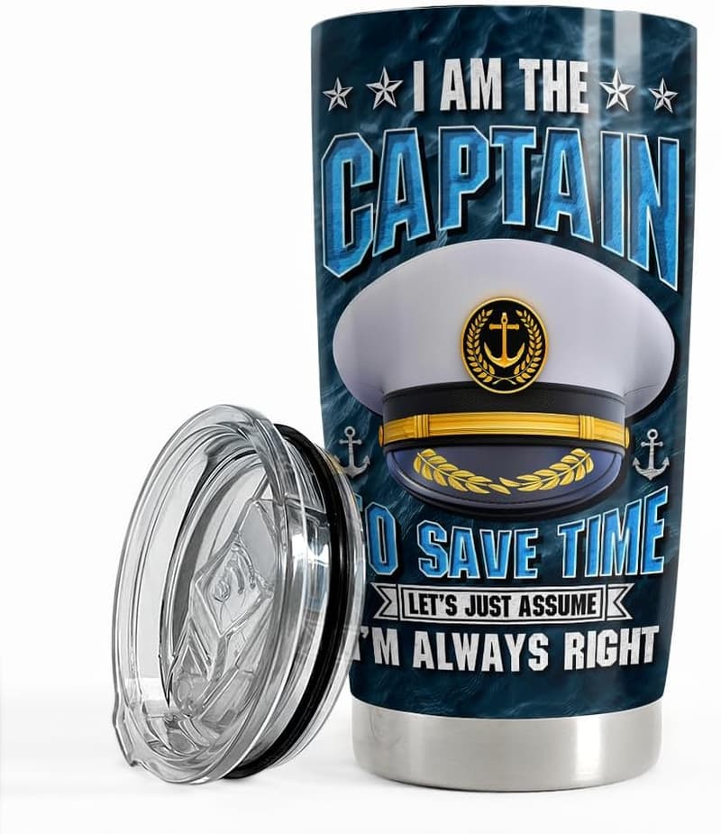 Captain Tumbler 20oz - Stainless Steel Travel Mug for Boaters