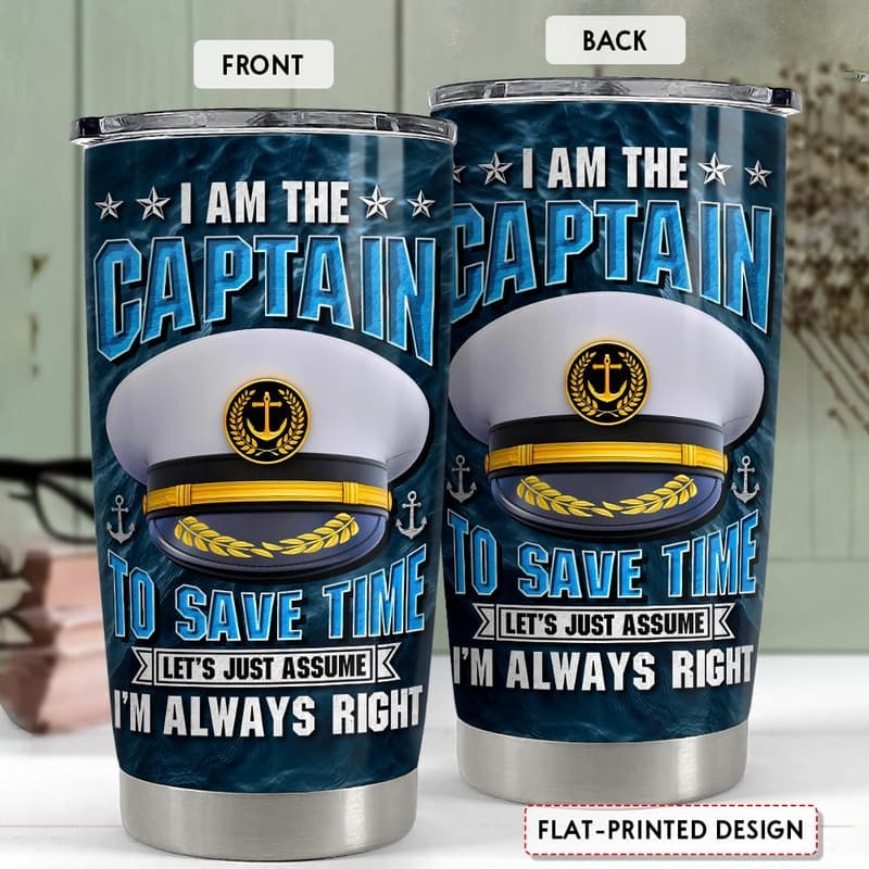 Captain Tumbler 20oz - Stainless Steel Travel Mug for Boaters