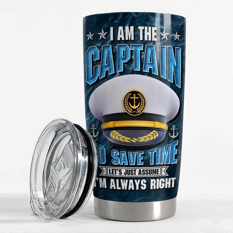 Captain Tumbler 20oz - Stainless Steel Travel Mug for Boaters