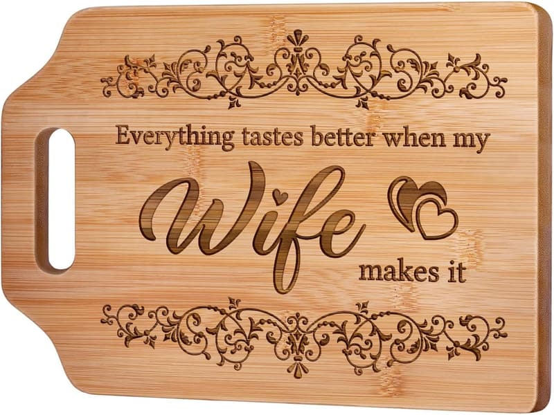 Wife's Birthday Bamboo Cutting Board - 12.3