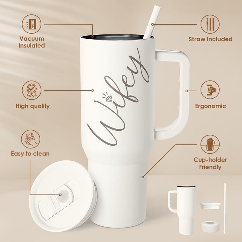 40oz Insulated Stainless Steel Tumbler for Wife's Birthday