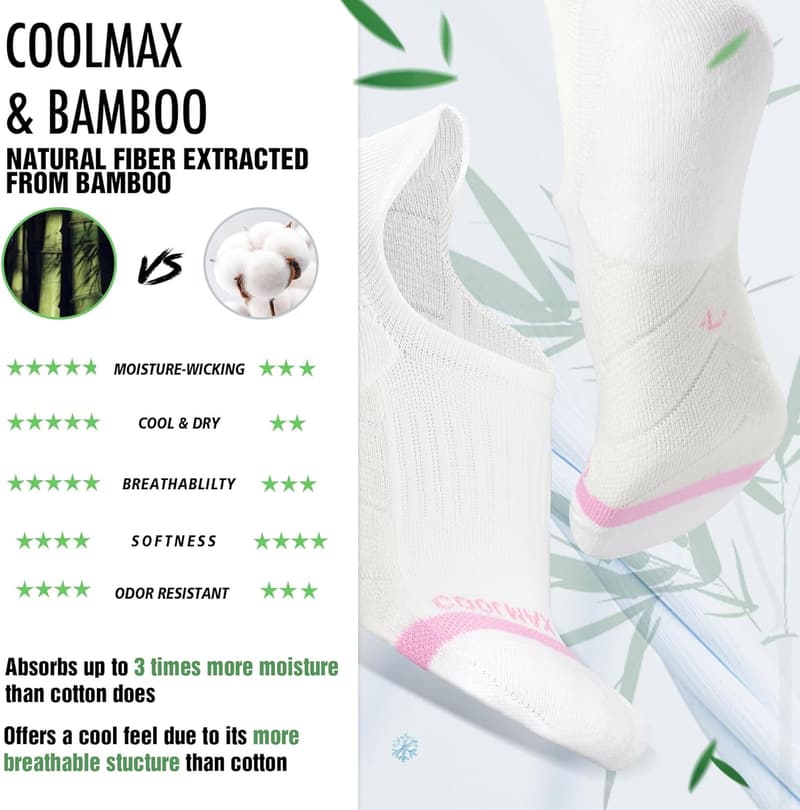 Women's Compression Low Cut Running Socks - Bamboo Viscose