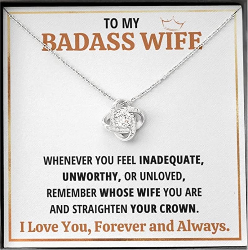 Valentine's Day Crown Love Knot Necklace for Wife