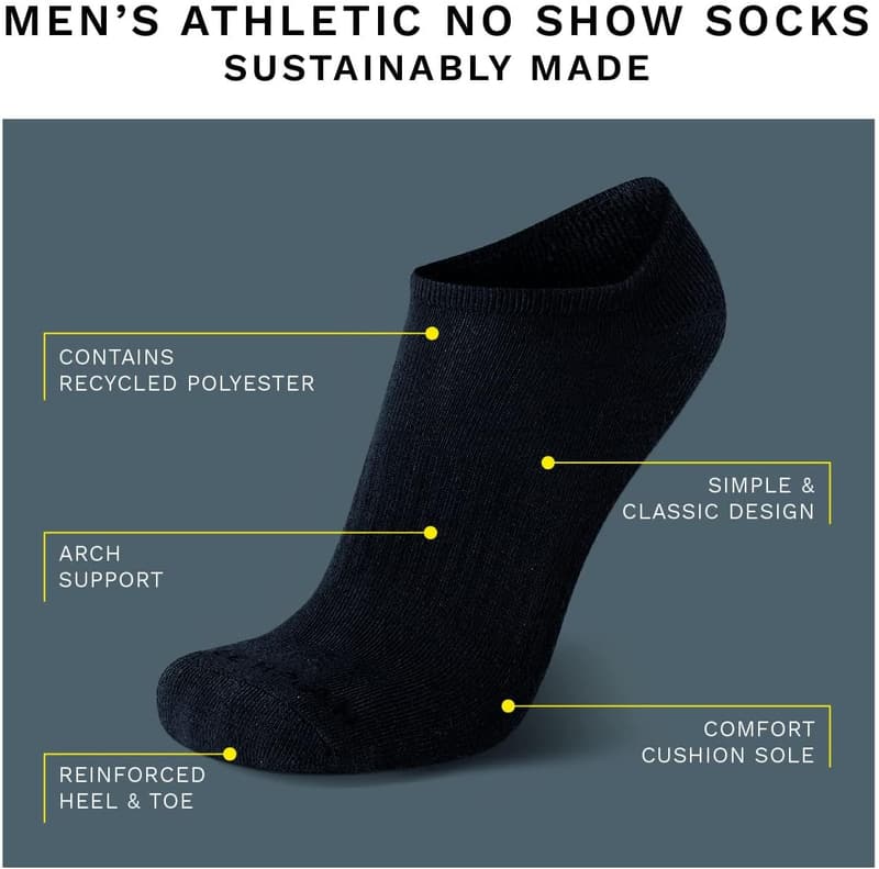 Cole Haan Men's No Show Athletic Socks - 6 Pairs