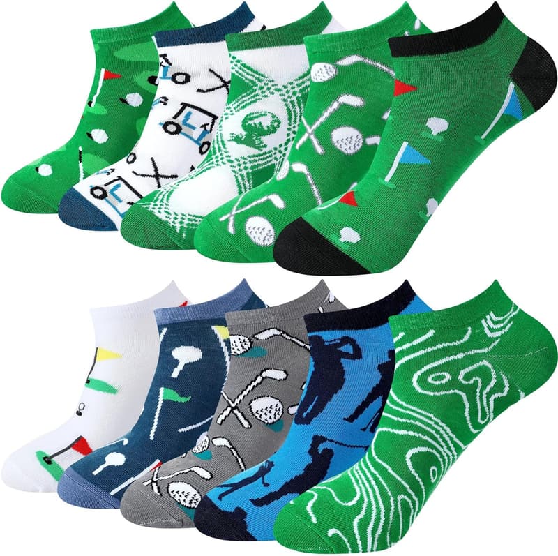 Men's Golf Socks - Low Cut Novelty Athletic Gift for Dad