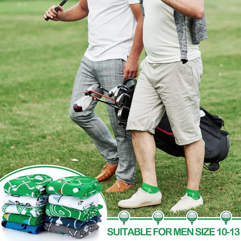 Men's Golf Socks - Low Cut Novelty Athletic Gift for Dad
