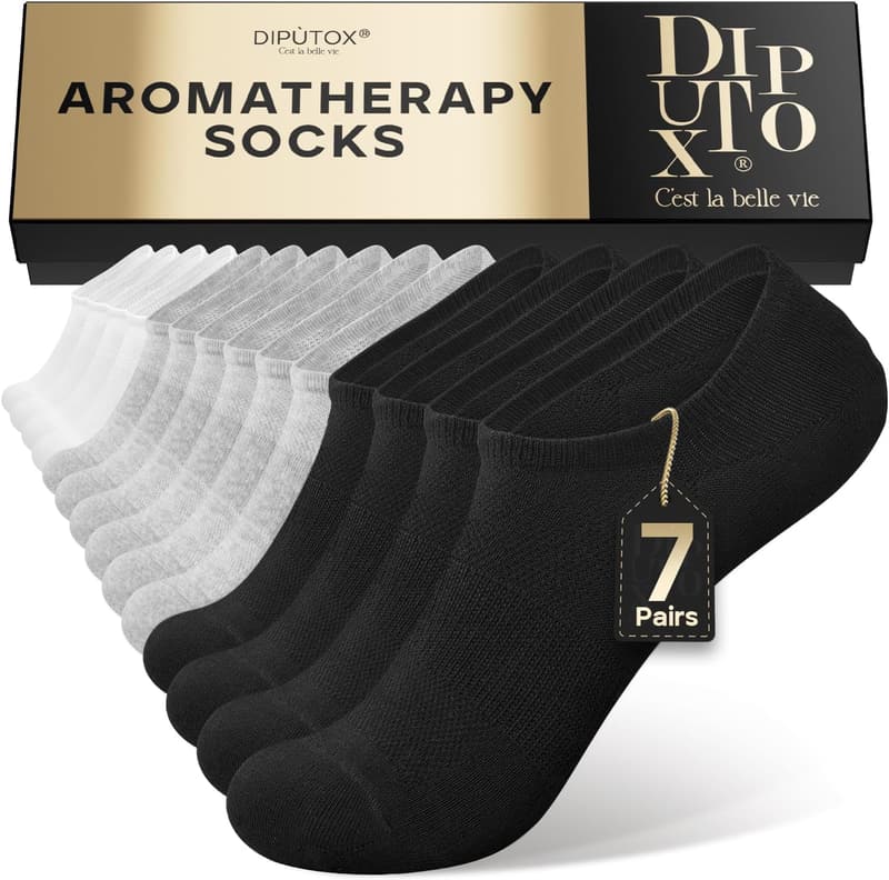Christmas No Show Cotton Golf Socks for Men & Women (7 Pairs)