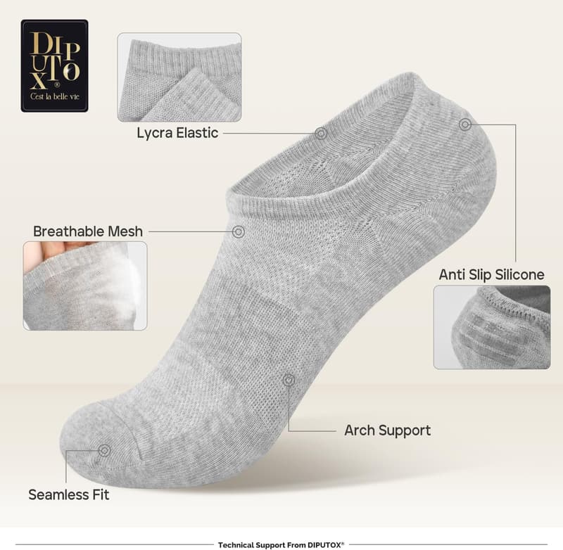 Christmas No Show Cotton Golf Socks for Men & Women (7 Pairs)