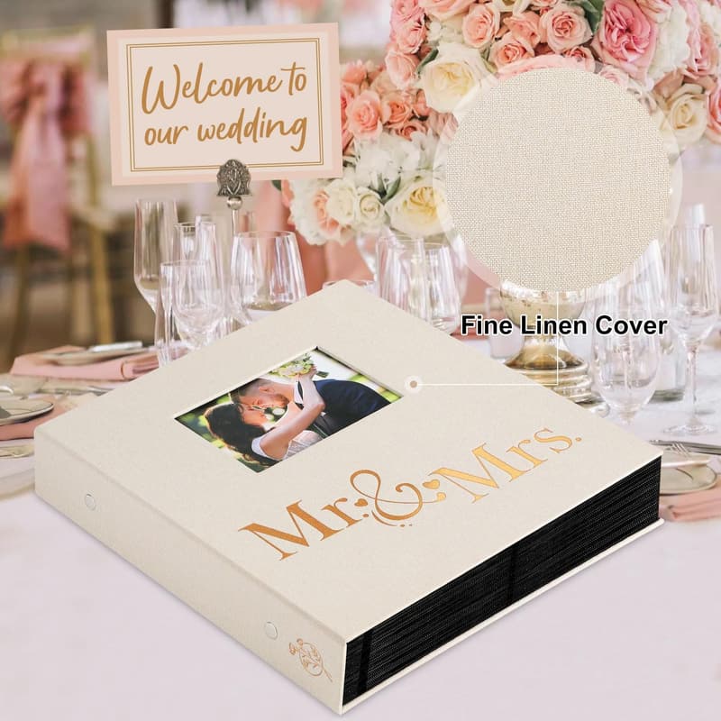 Wedding Photo Album, Linen Cover, Holds 600 Photos