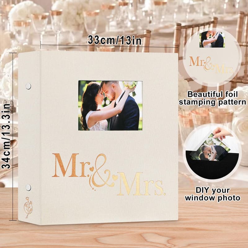 Wedding Photo Album, Linen Cover, Holds 600 Photos