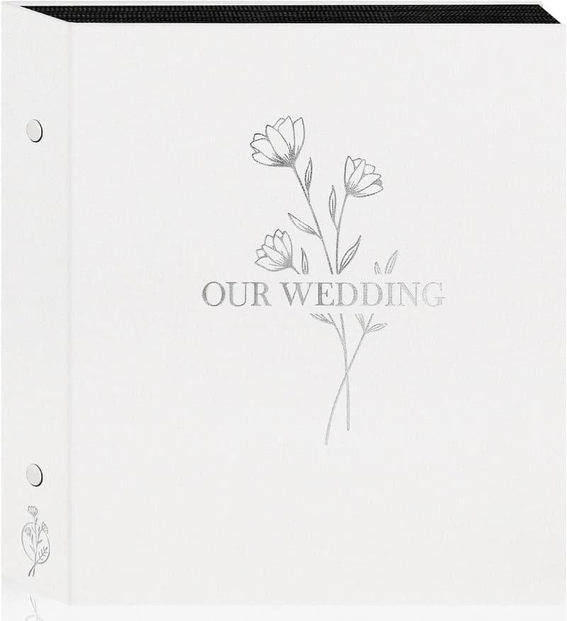 Newlywed Linen Wedding Photo Album - 600 Pocket Capacity