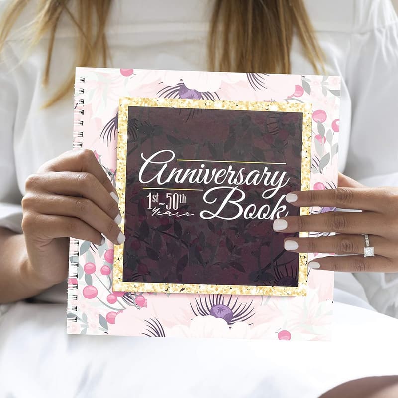 Anniversary Memory Album - Pink Hardcover for Couples