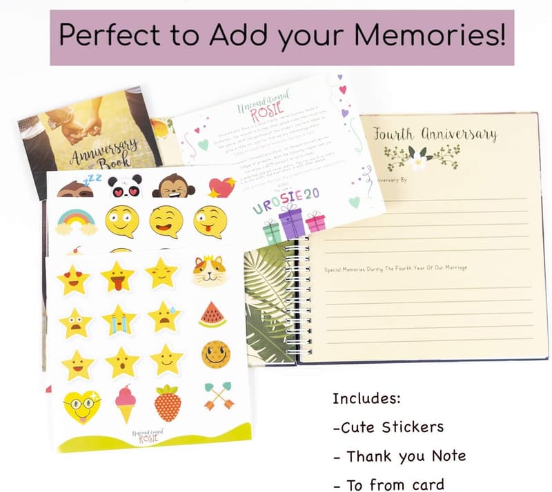 Anniversary Memory Album - Pink Hardcover for Couples