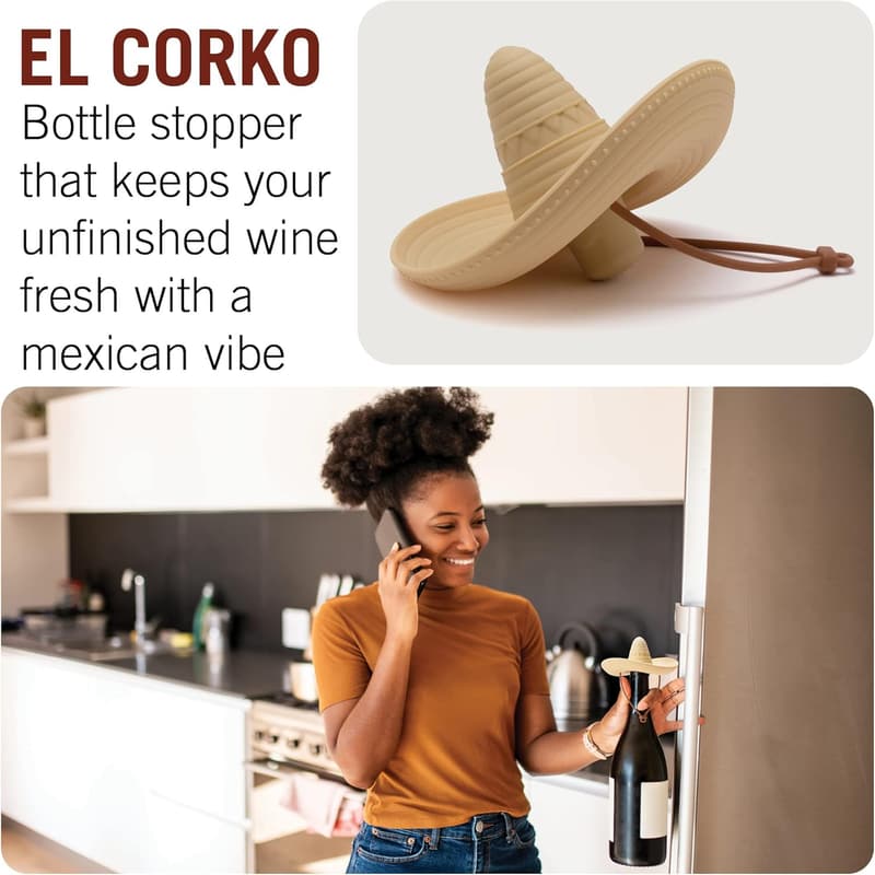 Sombrero-Shaped Silicone Wine Stopper for Freshness