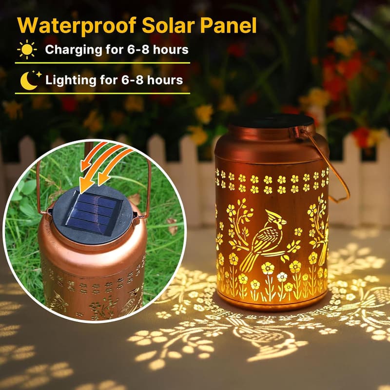 Cardinal Solar Lantern - Outdoor Waterproof Garden Décor for Father's Day