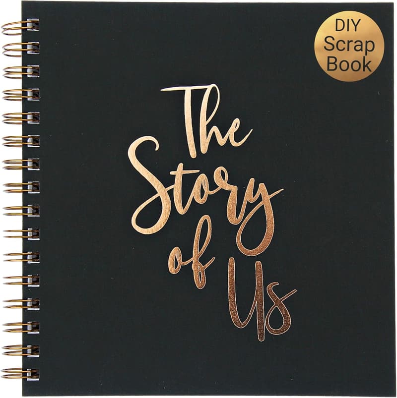 First Anniversary Rose Gold Scrapbook Album for Couples