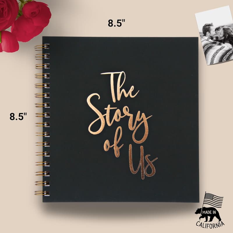 First Anniversary Rose Gold Scrapbook Album for Couples