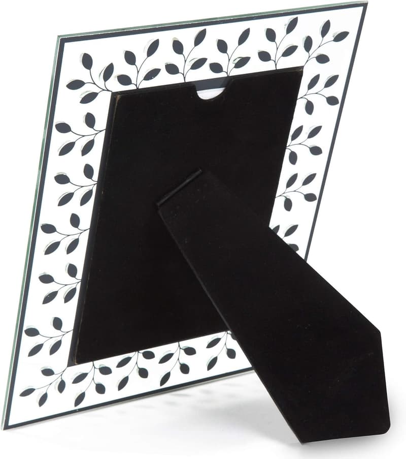 Wedding Silver Picture Frame with White Crystal Accent, 4