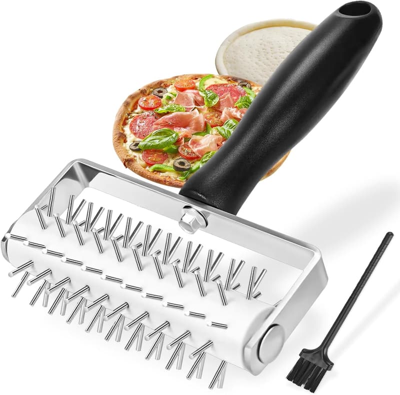 Premium Pizza Dough Docker with Stainless Steel Spikes