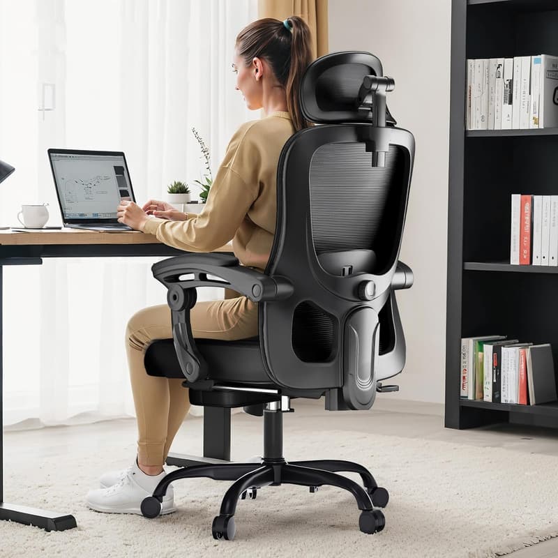 Ergonomic High-Back Office Chair with Adjustable Lumbar Support