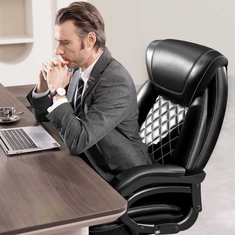 Heavy-Duty Big and Tall Executive Desk Chair with Lumbar Support