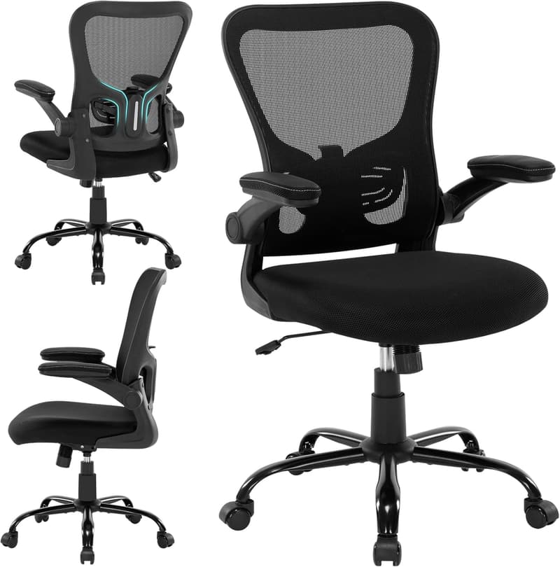 Ergonomic Mesh Office Chair with Lumbar Support and Armrests