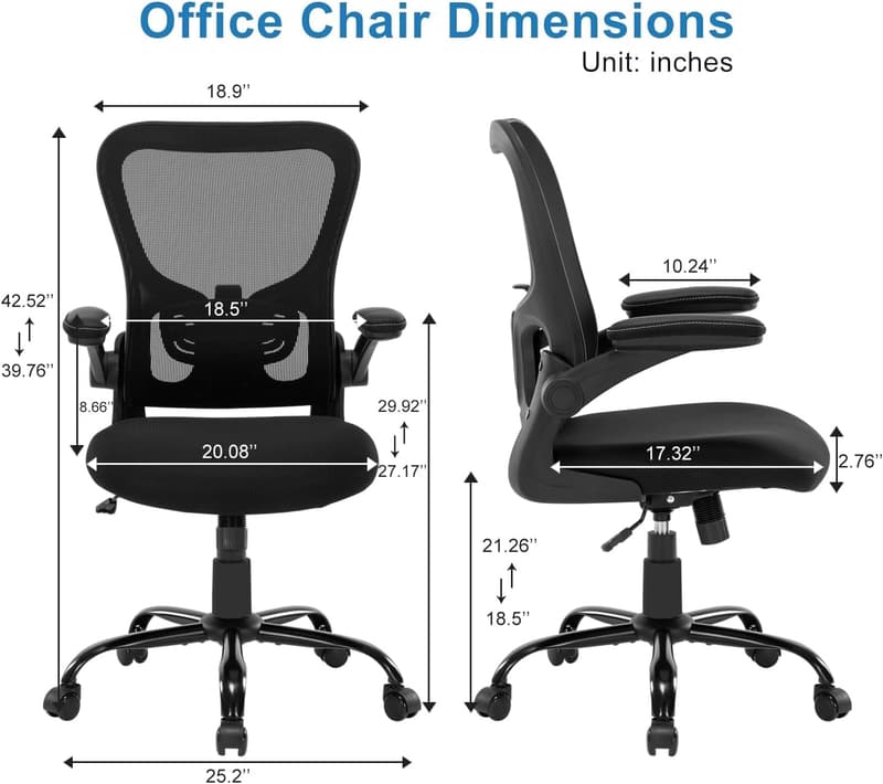 Ergonomic Mesh Office Chair with Lumbar Support and Armrests