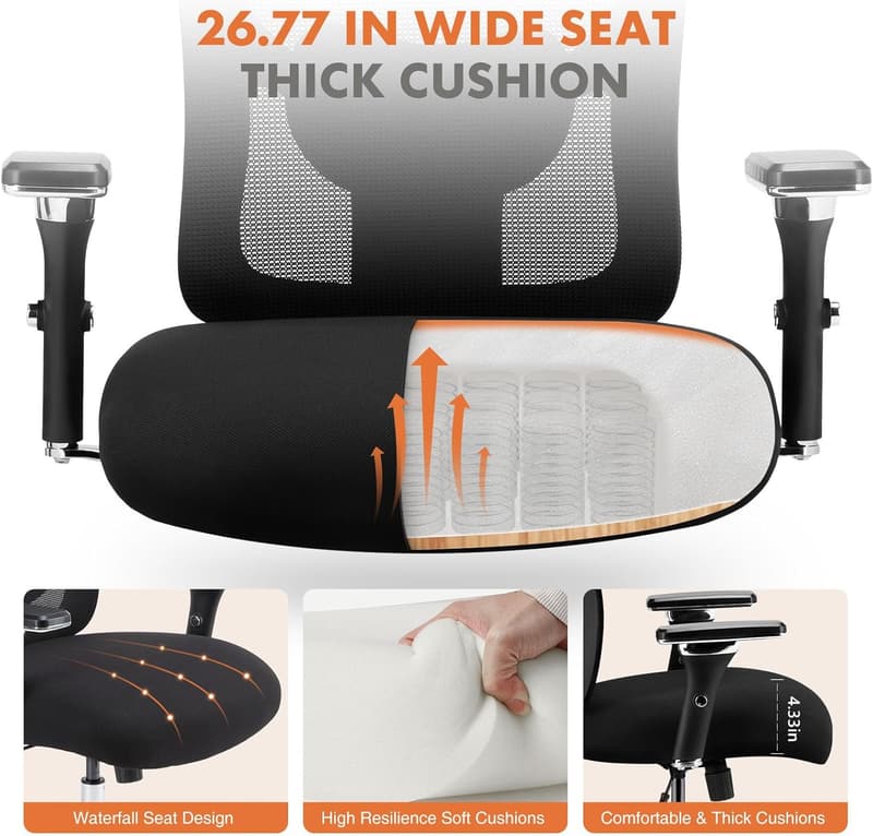 Heavy Duty Big & Tall Office Chair with Adjustable Support